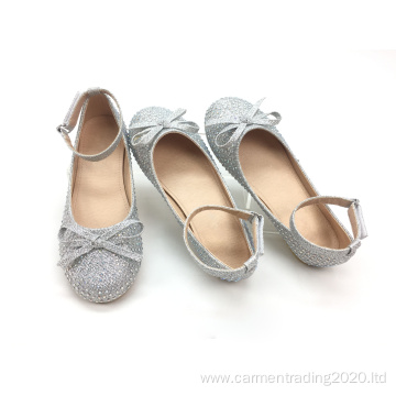 Girls flat shoes Rhinestone flash material ballet shoes